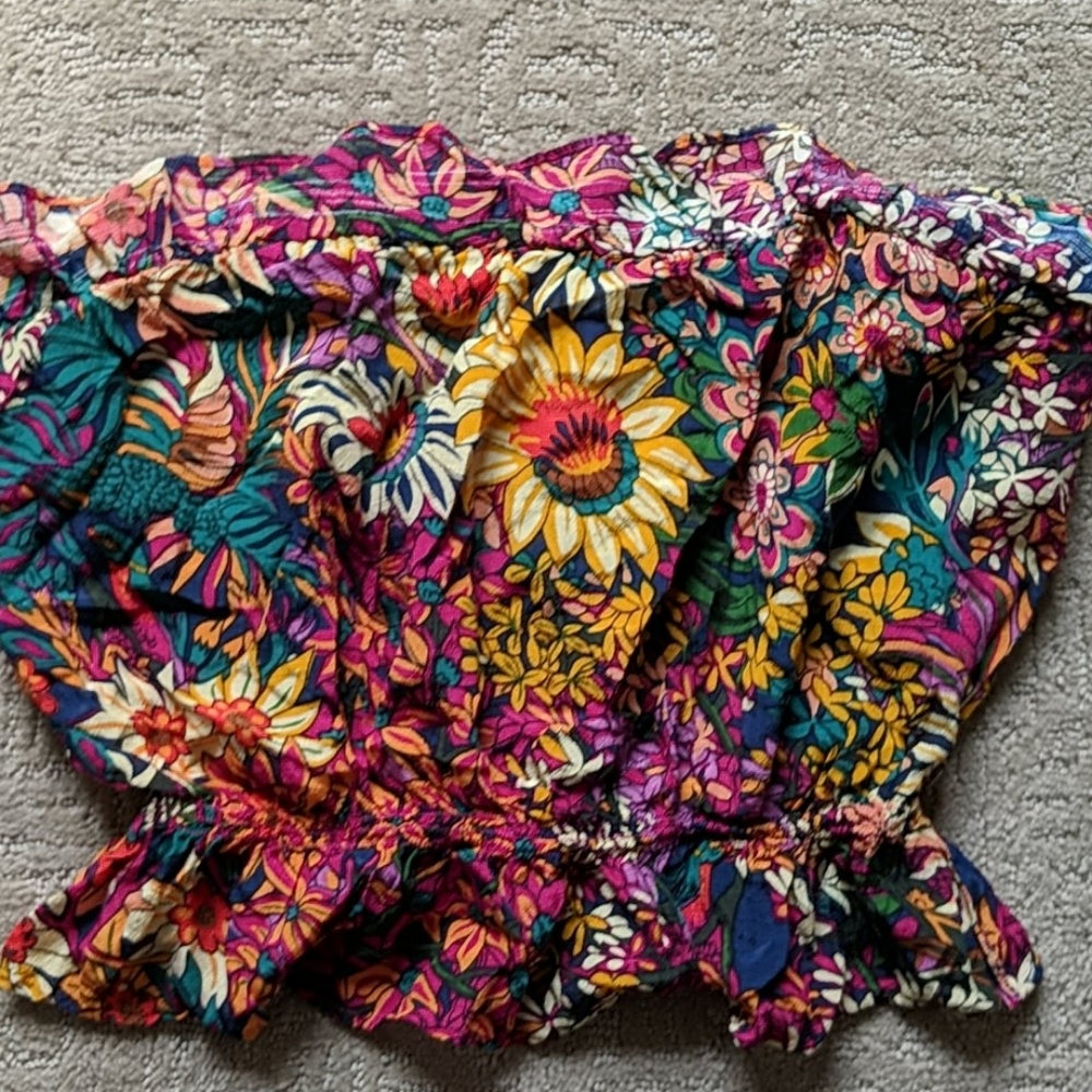 Anthropologie Maeve floral sleeveless beach top